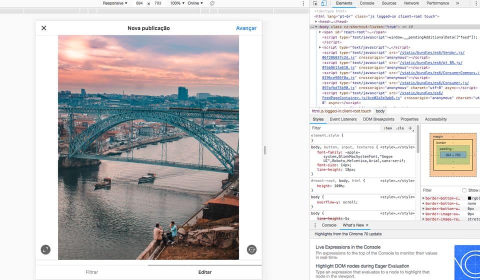 Como publicar foto no Instagram pelo PC do navegador 5