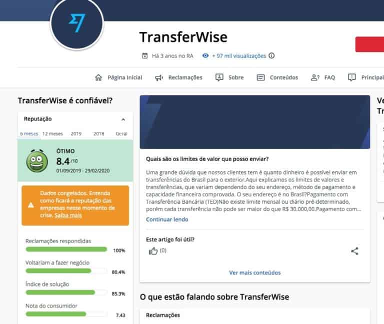 Transferwise Reclame aqui Borderless