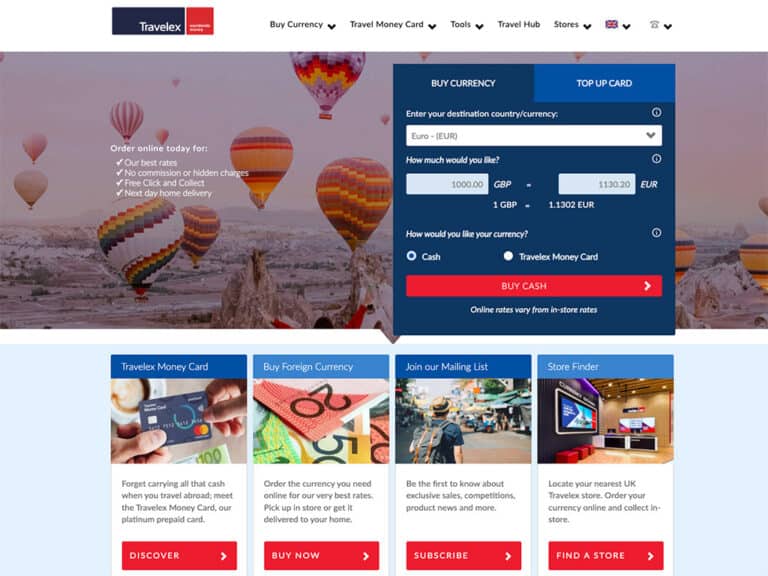 Pagina Web Travelex