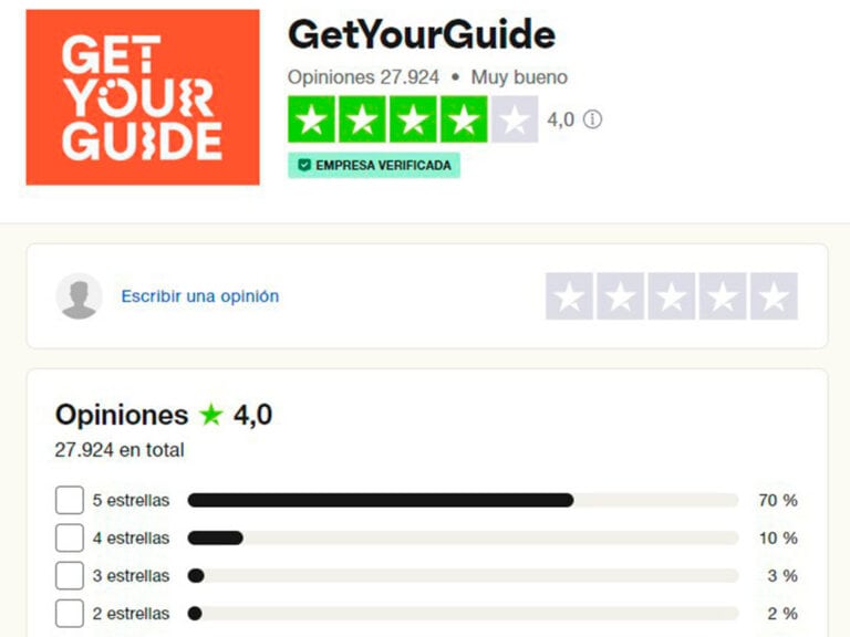 Opniones TrustPilot Getyourguide