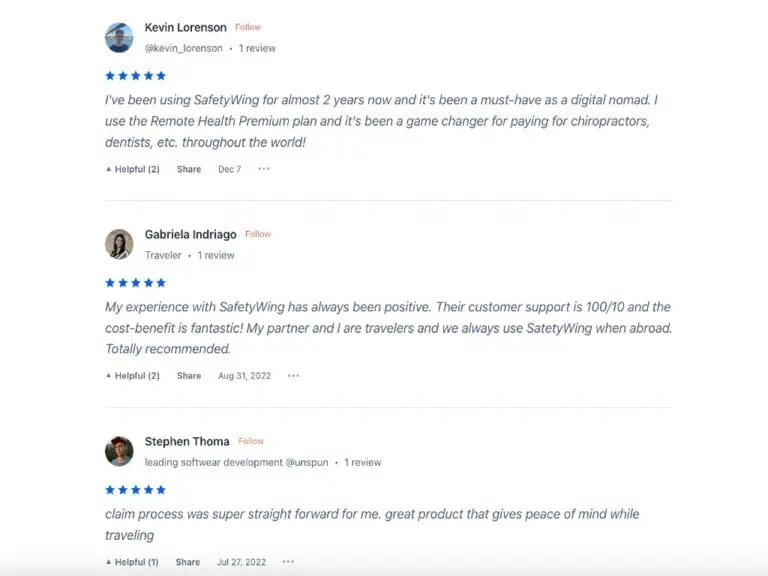 Safetywing reviews in 2025: Nomad Insurance Essential and Complete 4