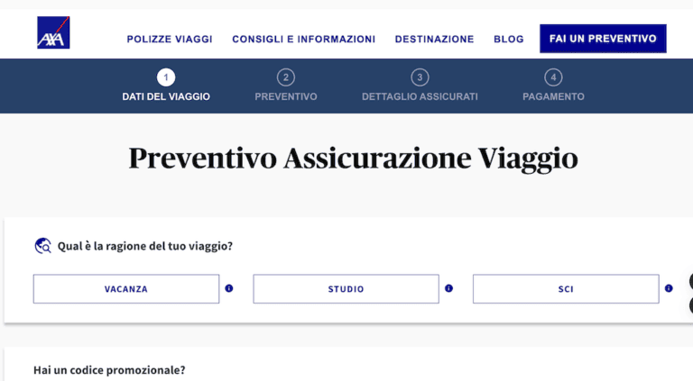 axa assicurazione viaggio
