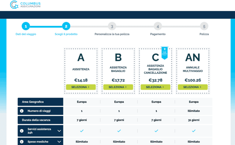 Sconto columbus assicurazione