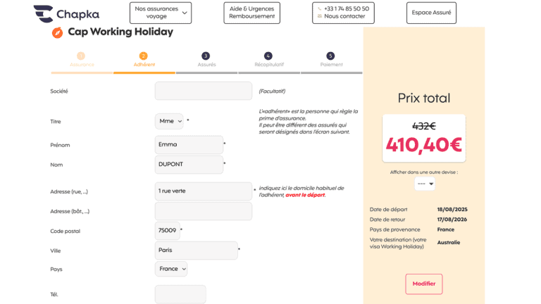 Renseignez vos informations personnelles puis cliquez sur "Continuer".
