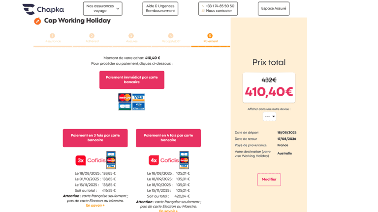 Enfin, choisissez les modalités de votre paiement pour payer en ligne.