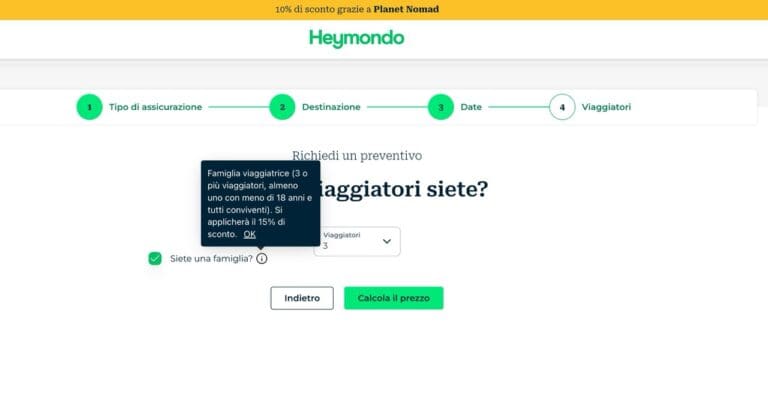 Screenshot Heymondo Sconti